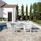 Flash Furniture Abraham Indoor/Outdoor 72-in Rectangle Recycled HDPE Adirondack Dining Table for 6 in White LE-HMP-158-01-WHT-GG - alternate 4